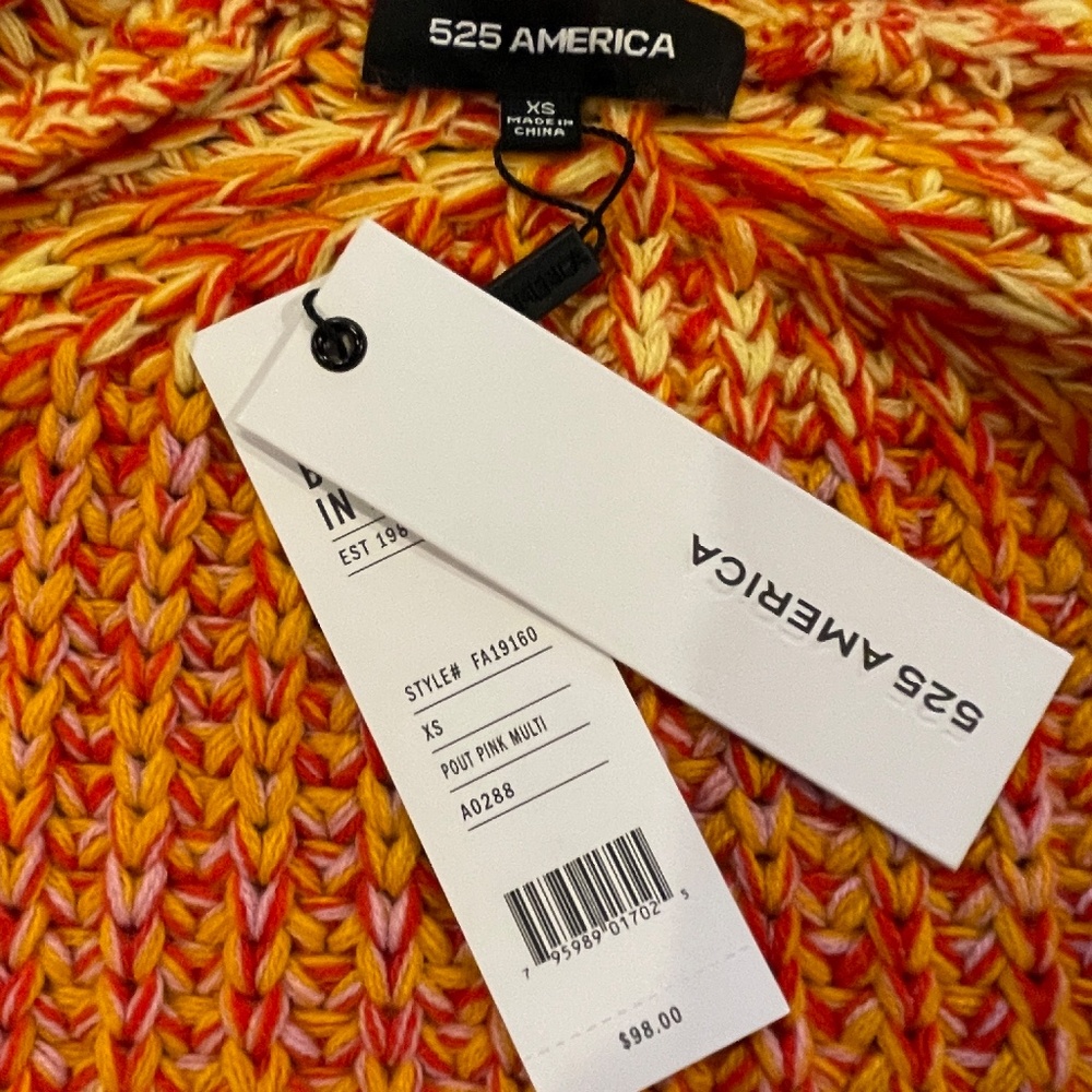 NEW! 525 America Born in Brklyn Rainbow Marled Cardigan Sweater Size XS NWT! - Picture 15 of 16